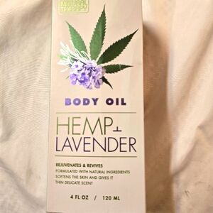 Natural Therapy Body Oil Hemp Lavender Scent Rejuvenates 6 FL OZ New Unopened